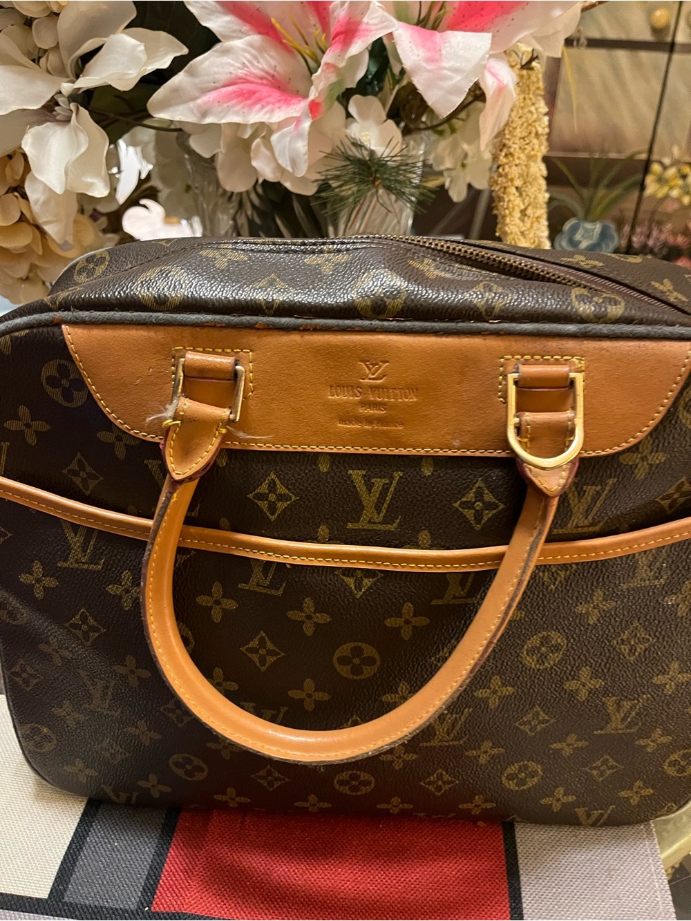 🔥🔥🔥 Monogram Canvas Brown Satchel with Vachetta Trim